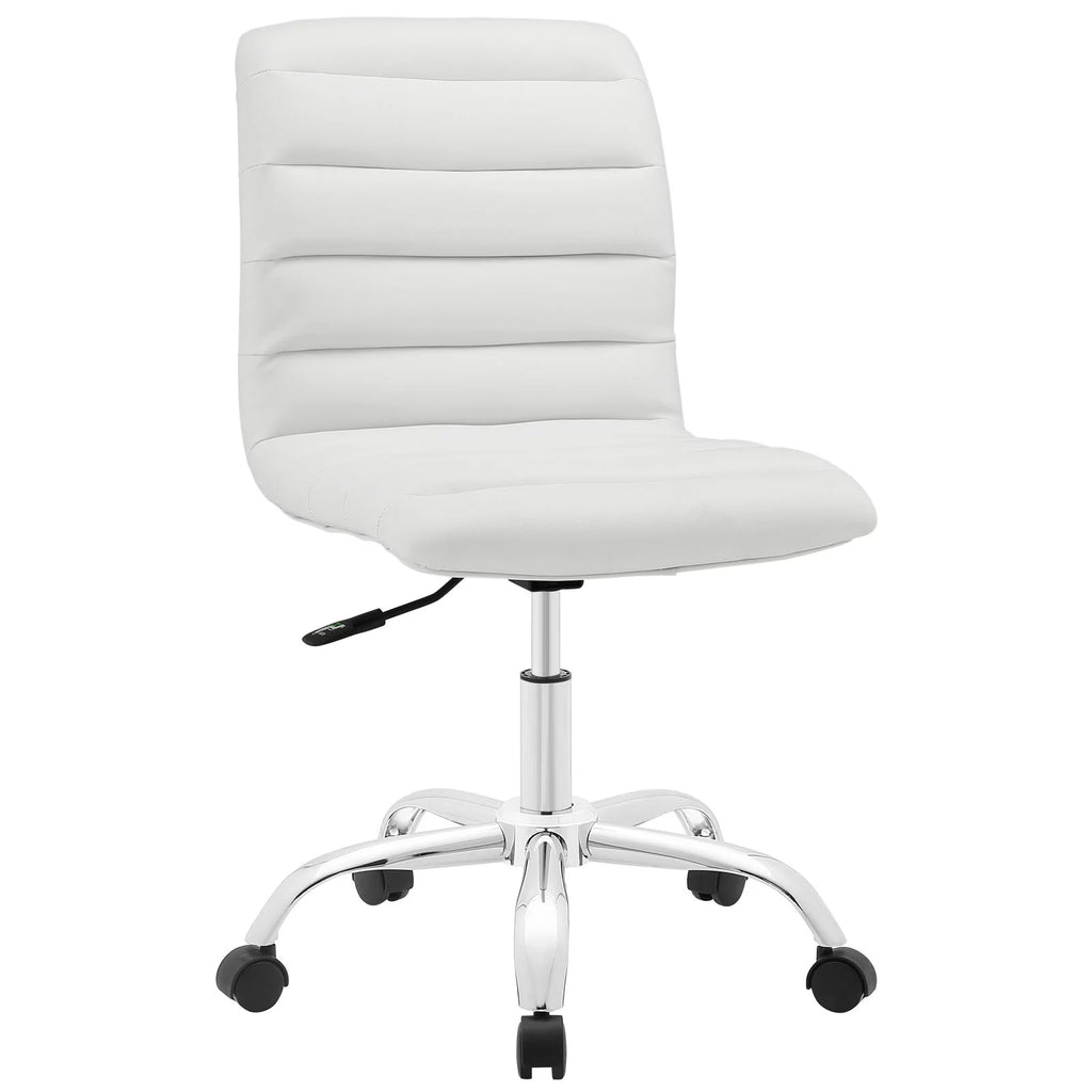 White Faux Leather Office Chair I112