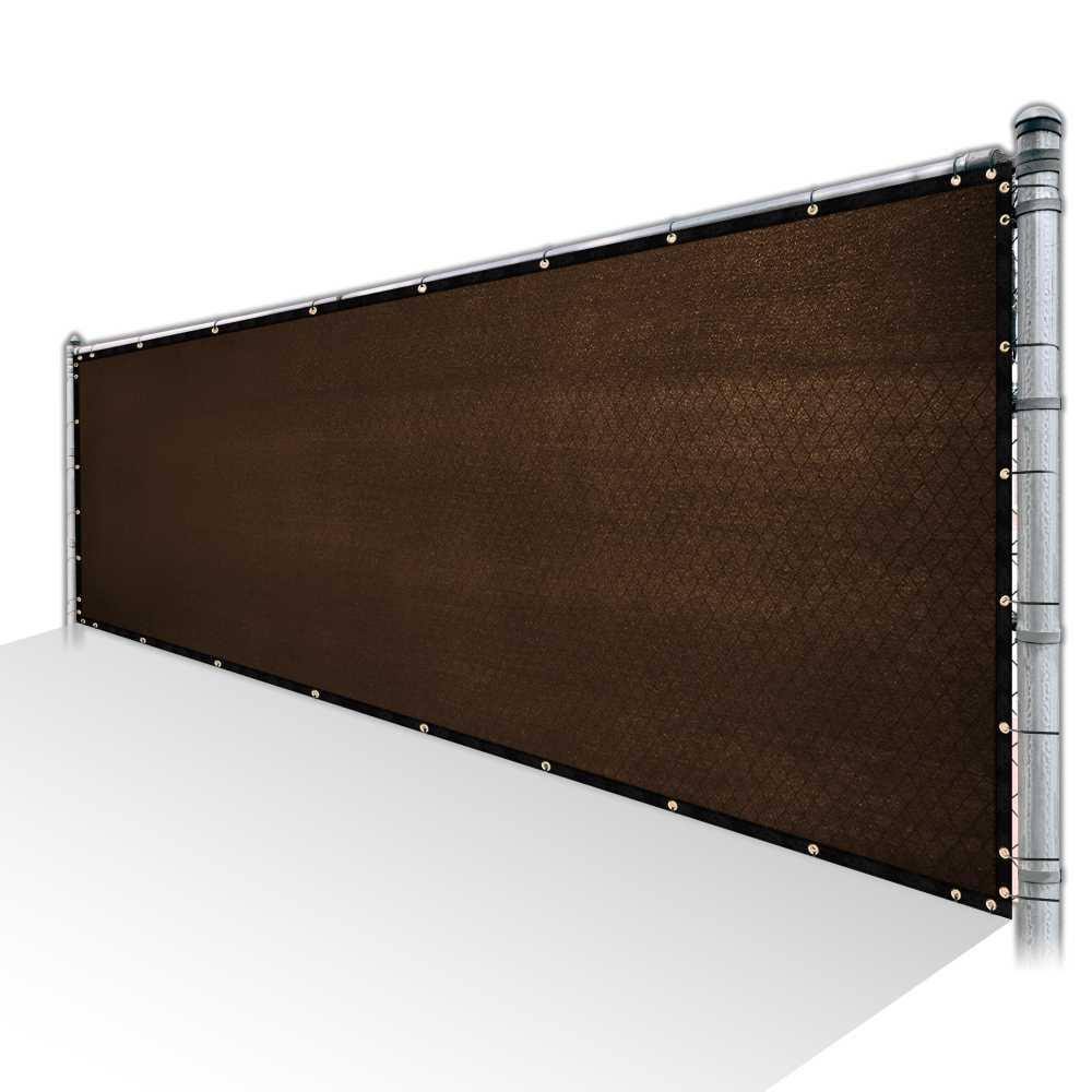 Brown Privacy Fence Screen HDPE Mesh Windscreen with Reinforced Grommets N253