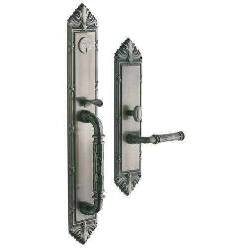 Satin Brass and Black Single Cylinder Mortise Handleset Trim Set D3543