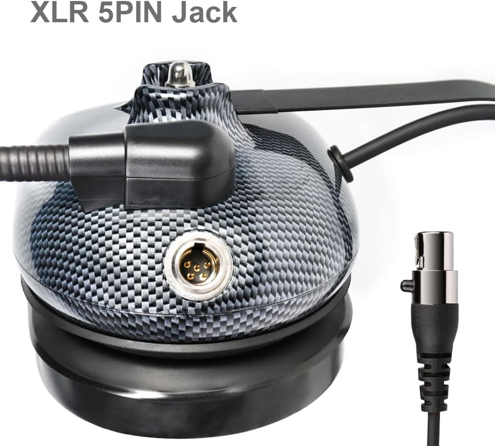 Carbon Fiber Style Behind The Head Two Way Radio Headset with Coil Cord Cable, Pack of 2 G1668