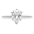 Pear Cut Cultured Diamond 18K White Gold Engagement Ring Q5914