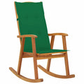 Green Cushioned Acacia Wood Rocking Chair M163