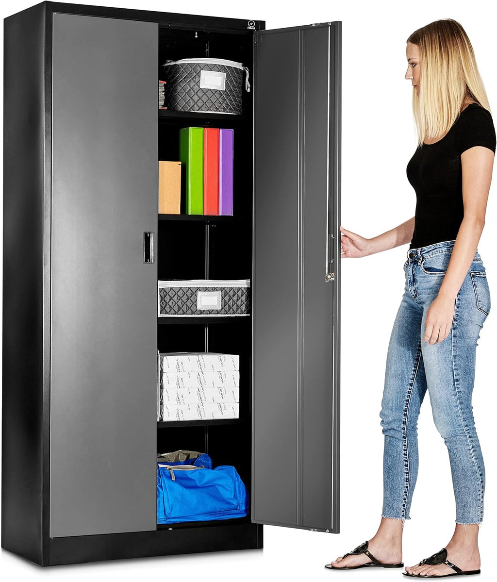 Metal Garage Storage Cabinet with Adjustable Shelves & Locking Doors U5917