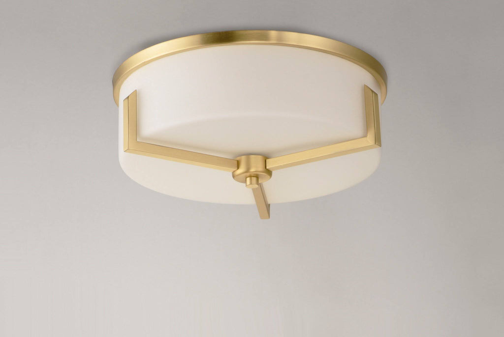 Satin Brass 3-Light Flush Mount S940