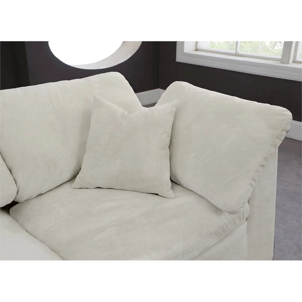 Velvet Down Filled Modular Sectional Sofa in Cream L89047