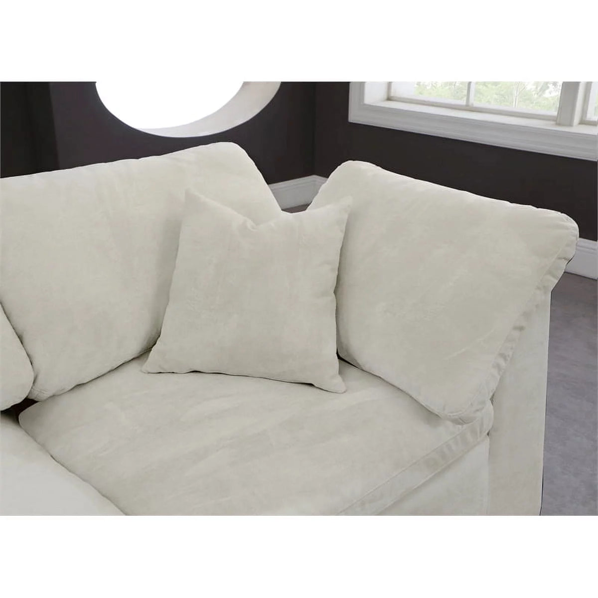 Velvet Down Filled Modular Sectional Sofa in Cream L89047