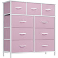 Pink 9 Drawer Fabric Storage Dresser U42725