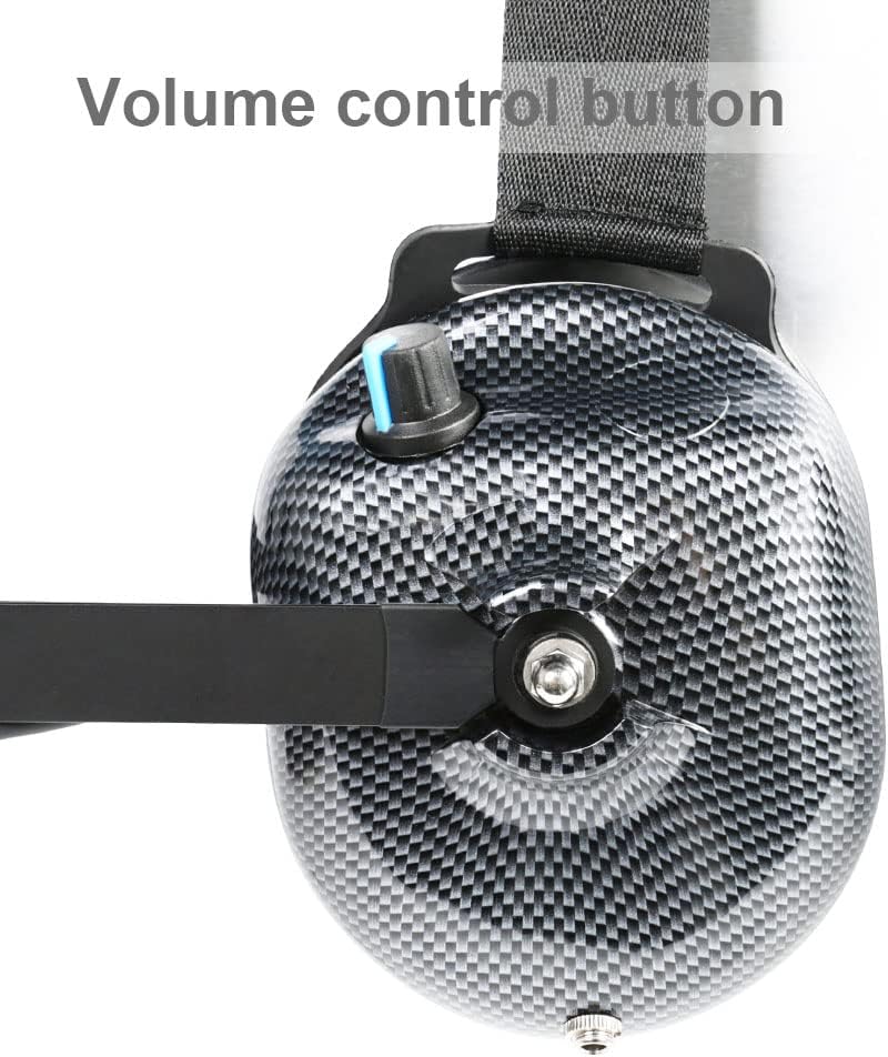 Carbon Fiber Style Behind The Head Two Way Radio Headset with Coil Cord Cable, Pack of 2 G1668