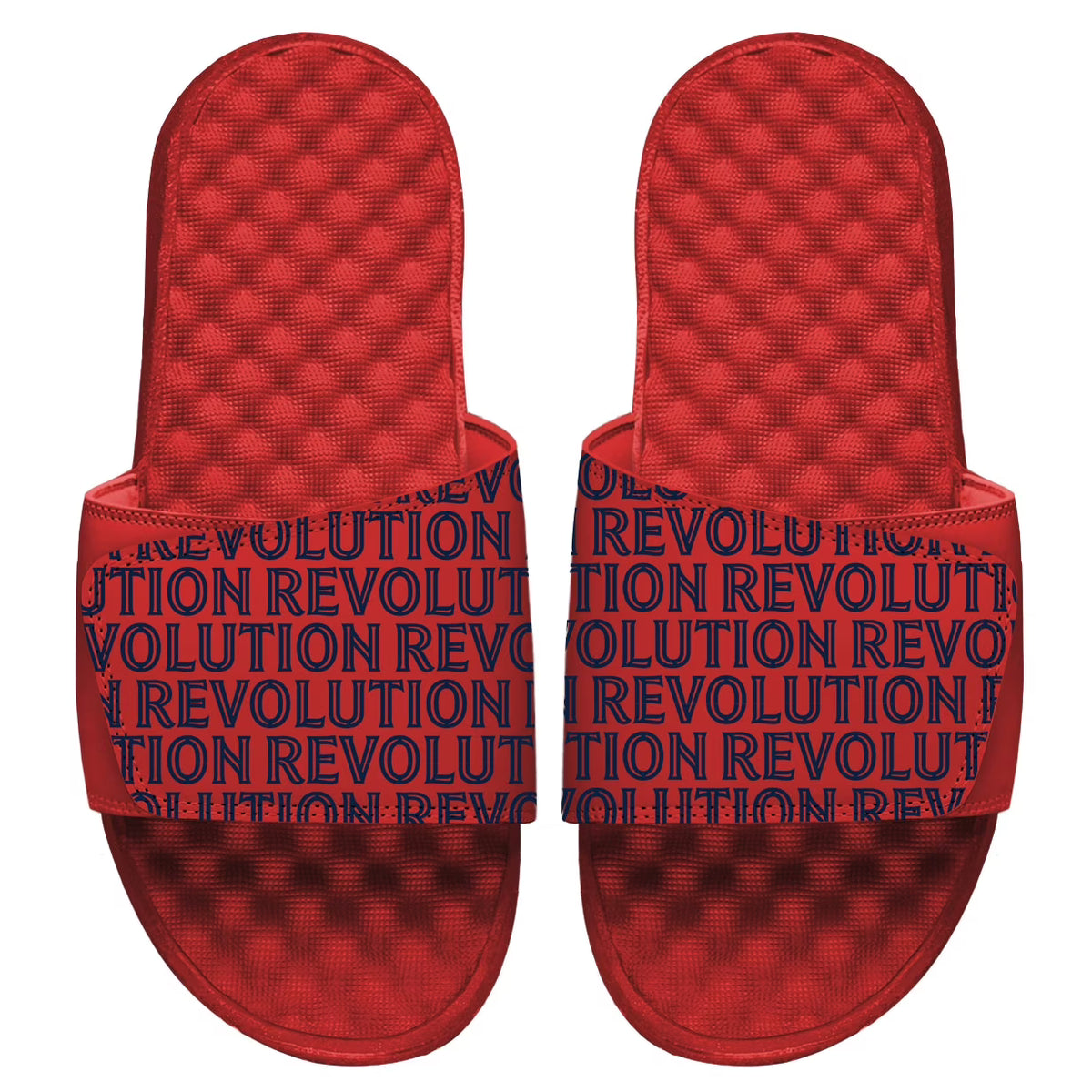 Red New England Revolution Pattern Logo Slide Sandals B636790