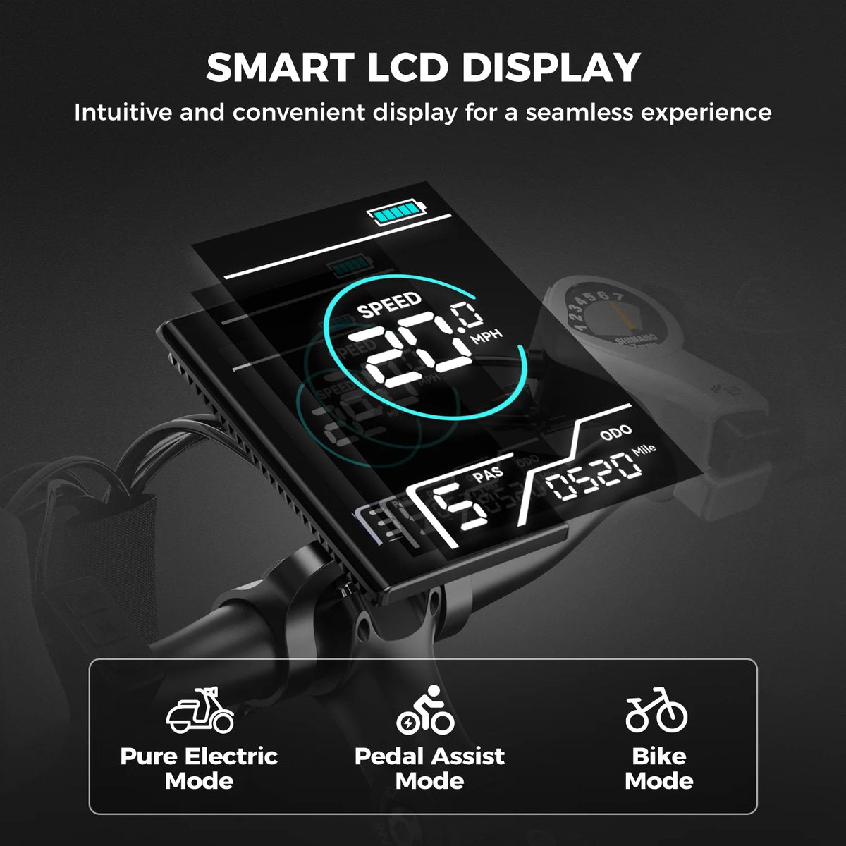26 Electric Bike with 500W Motor, 36V 12.5Ah Battery, 21 Speed N592