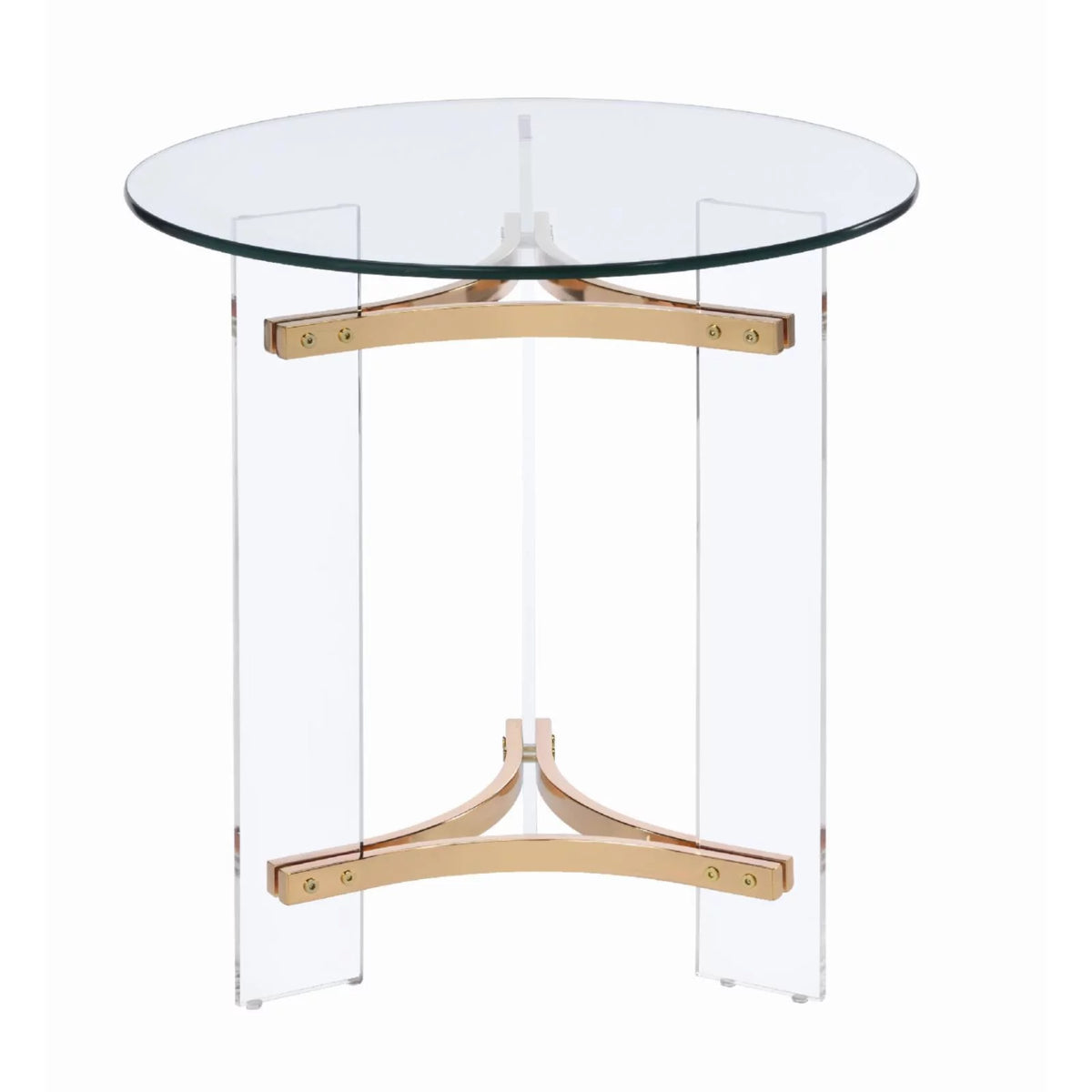 Round Tempered Glass Top End Table C9073