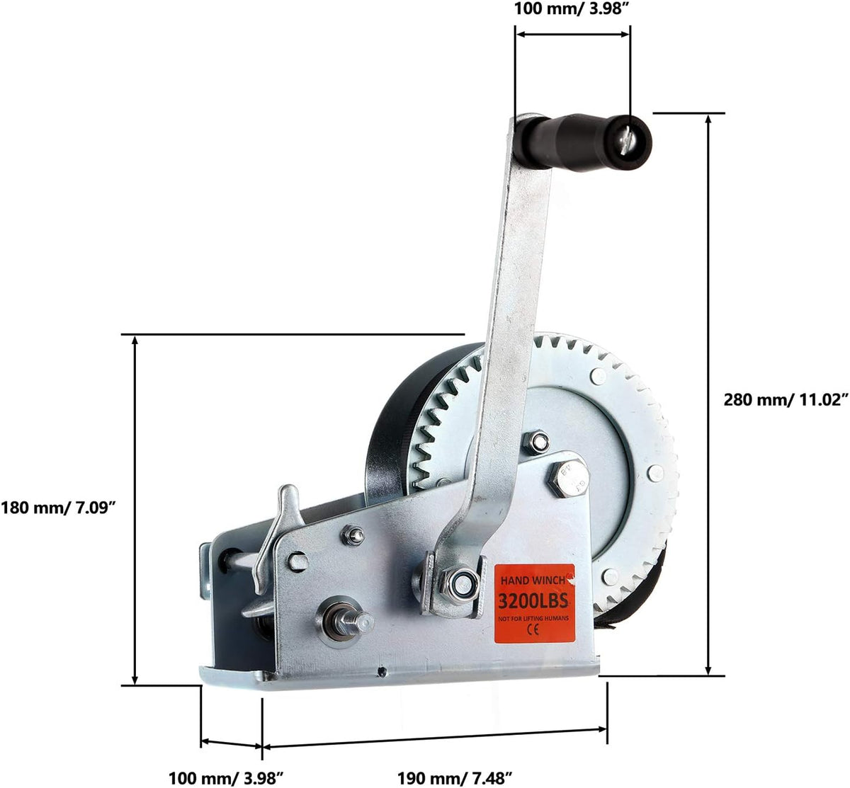 Heavy Duty Hand Winch with 26FT Strap and Hook, Pack of 2 Y5999