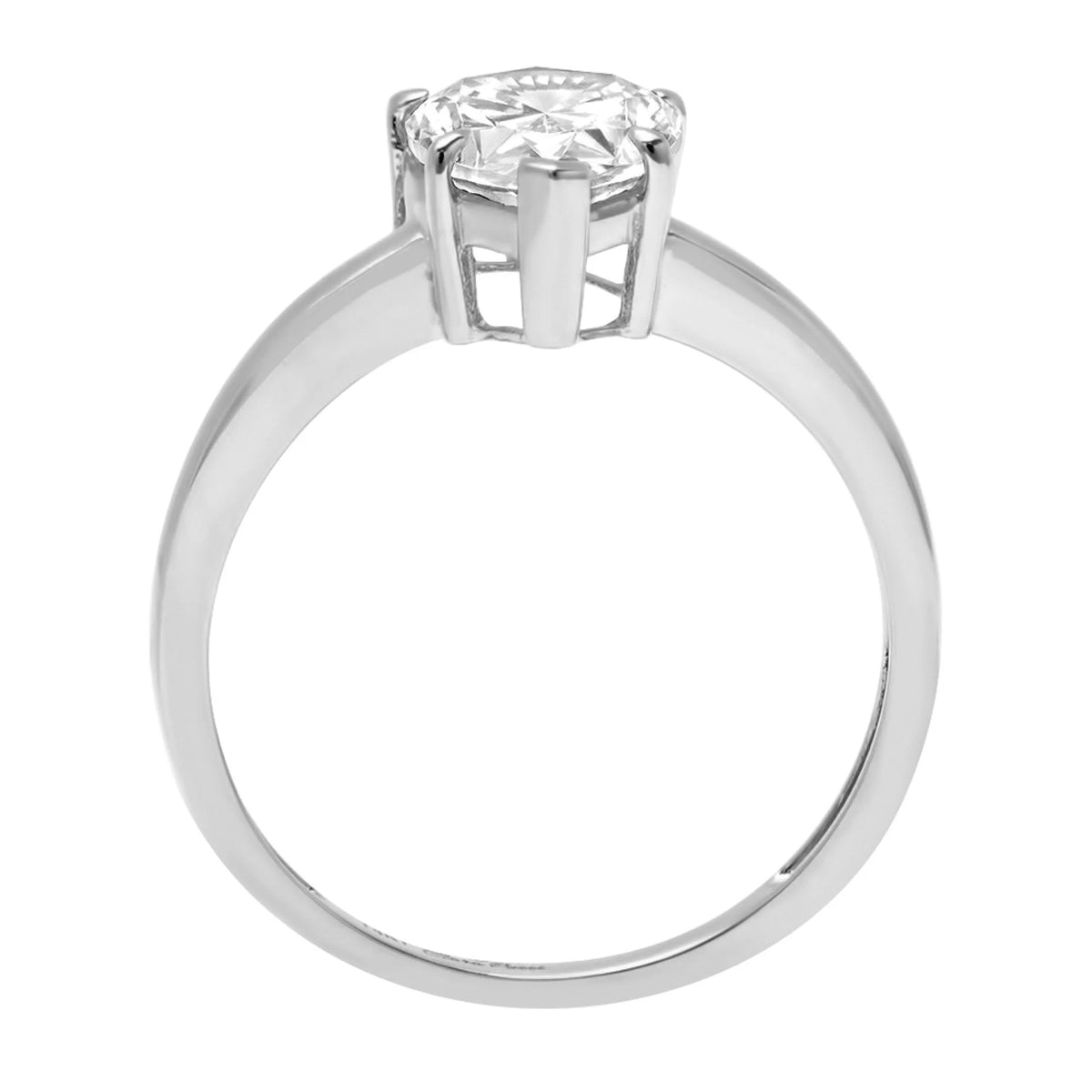 Pear Cut Cultured Diamond 18K White Gold Engagement Ring Q5914