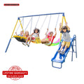 Metal Swing Set with 2 LED Swings and Saucer Swing A450864