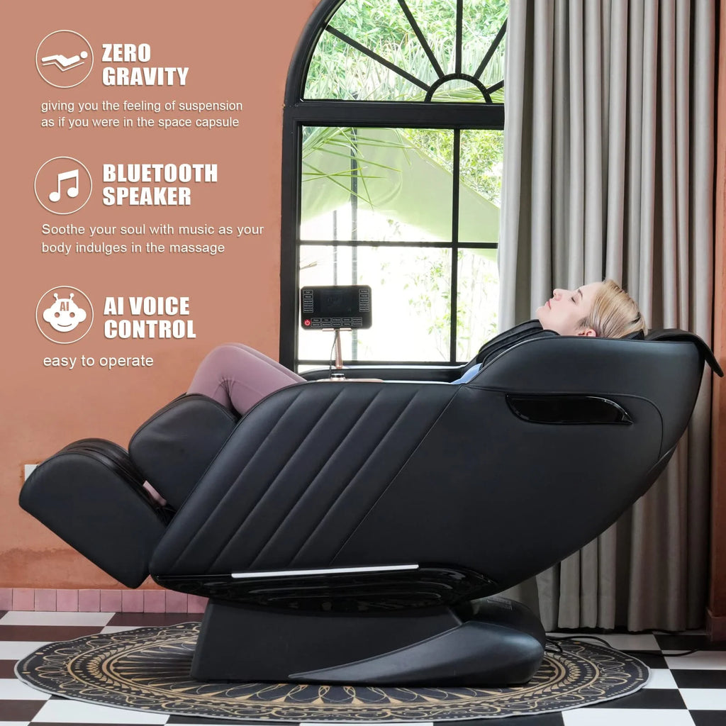 Black Zero Gravity Full Body Massage Chair with Heat B8665