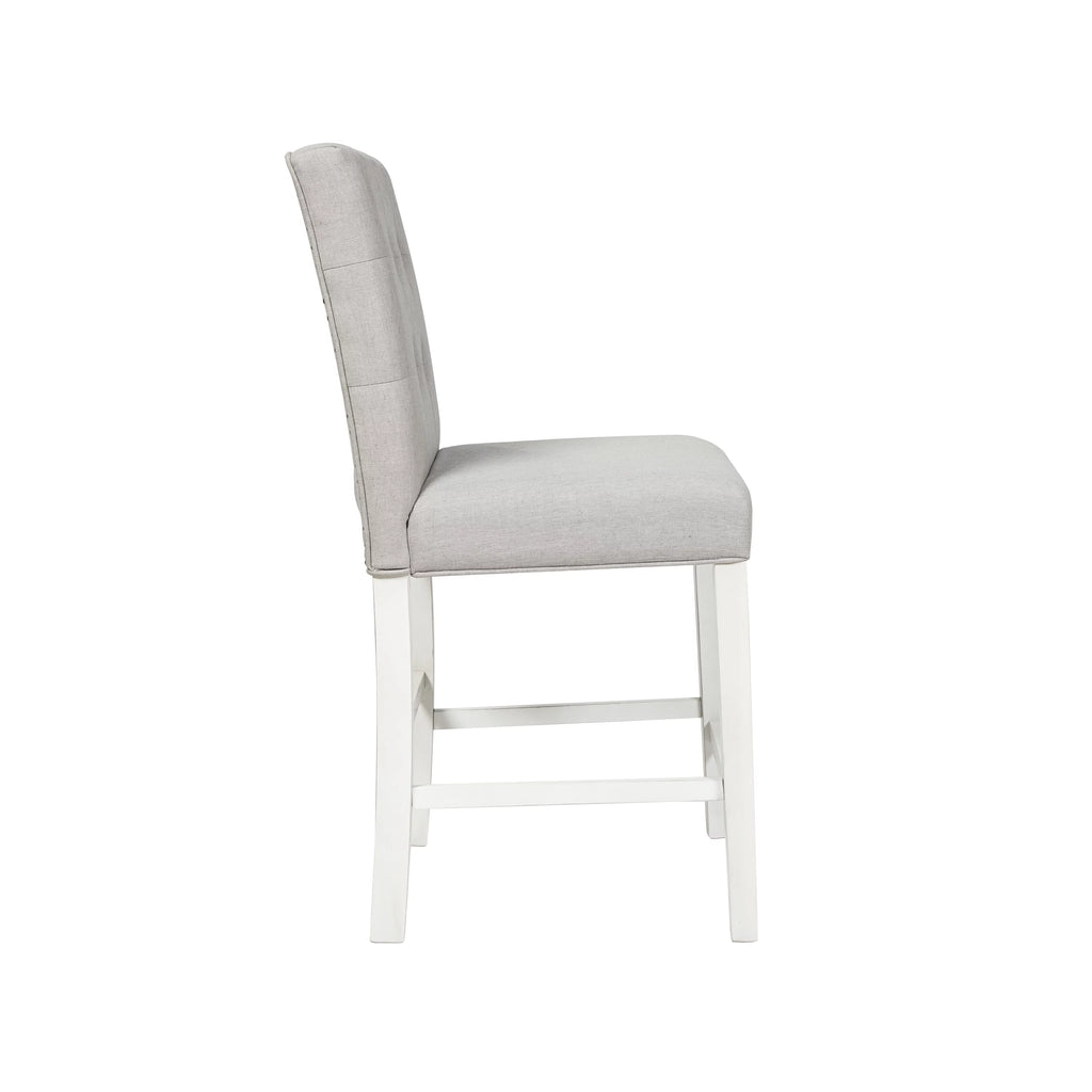 Grey Tufted Counter Chairs Set of 2 A68645