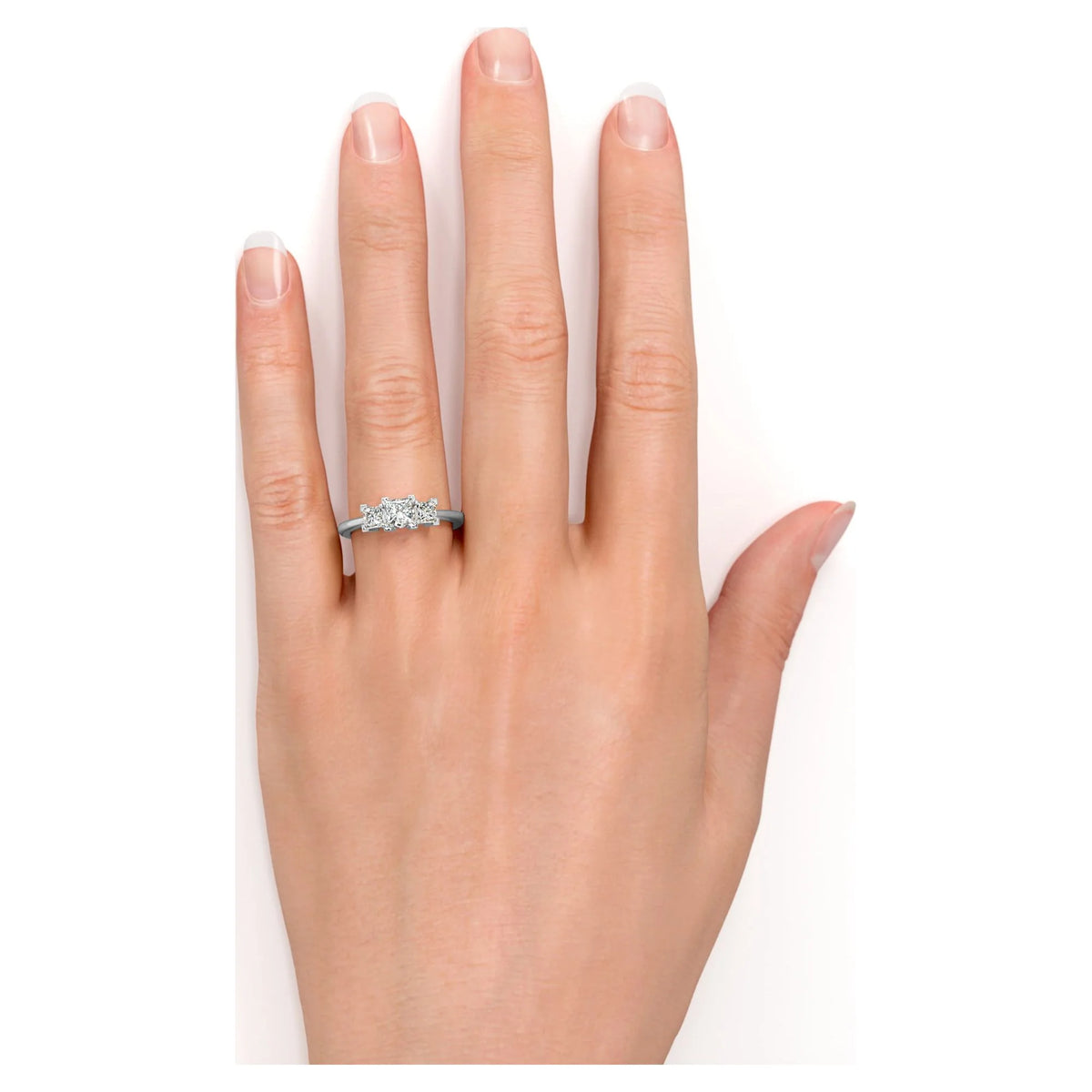 10K White Gold Princess Cut Diamond Engagement Ring L175182
