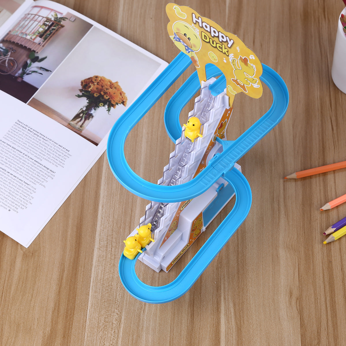 Duck Roller Coaster Toys 4 Pieces Educational Toys with Race Track N591148