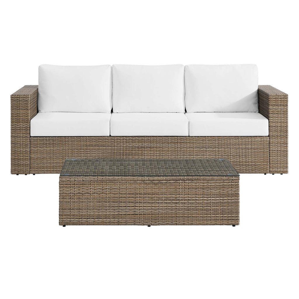 2-Piece Outdoor Patio Furniture Set in Cappuccino White N870887