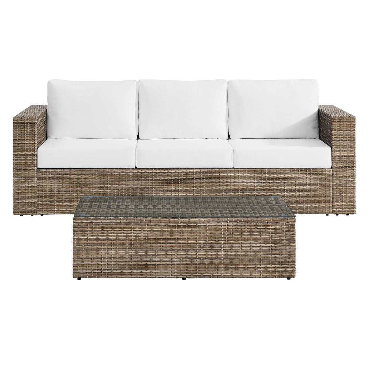 2-Piece Outdoor Patio Furniture Set in Cappuccino White N870887