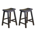 Black Solid Wood Counter Stool Set of 2 D438001