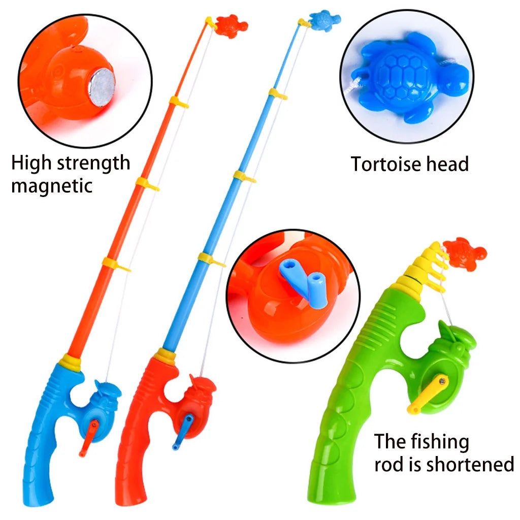 6 Pieces Kids Fishing Rod Toy Magnetic Fishing Game V18819