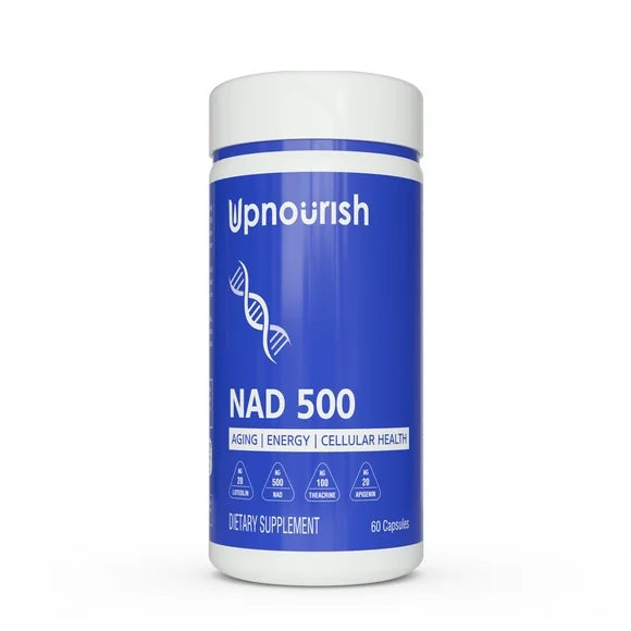 500mg NAD Supplement with Resveratrol, Quercetin, Theacrine, Luteolin, Apigenin, 60 Capsules O2132