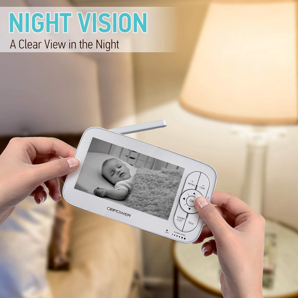 1080P 5 HD Display Video Baby Monitor with Camera and Audio, Night Vision, Two-Way Audio O283500