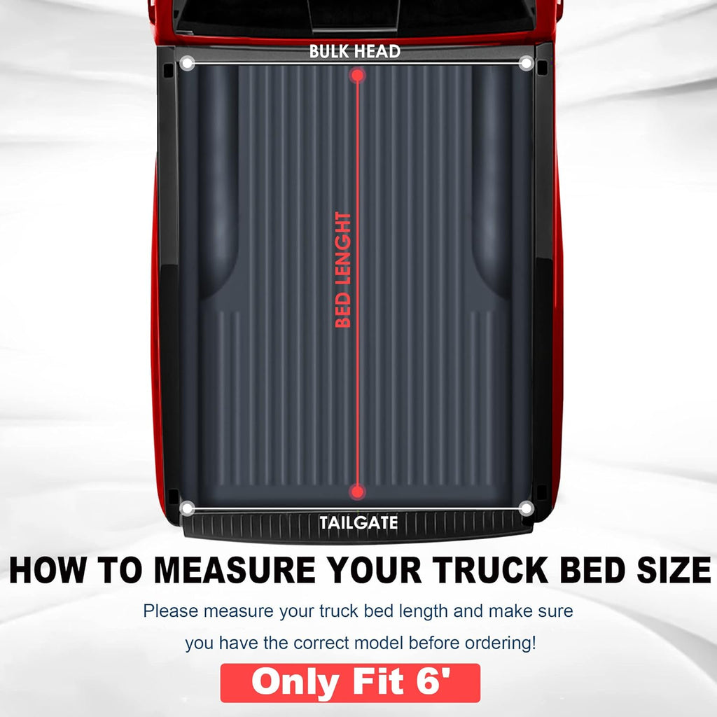Roll-Up Soft Vinyl Truck Bed Tonneau Cover for 6 FT Fleetside Cargo Bed V749871