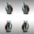 8” SS Poly on Polyolefin Caster - 2 Swivel & 2 Rigid X77001