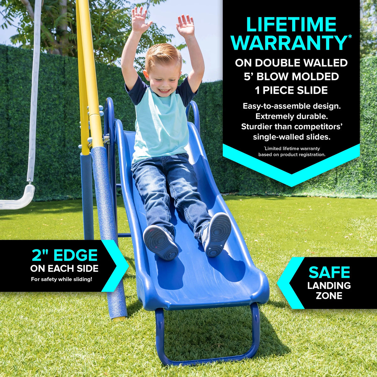 Metal Swing Set with 2 LED Swings and Saucer Swing A450864